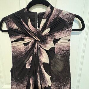 Diane Von Furstenberg Printed Pleated Trapeze Dress